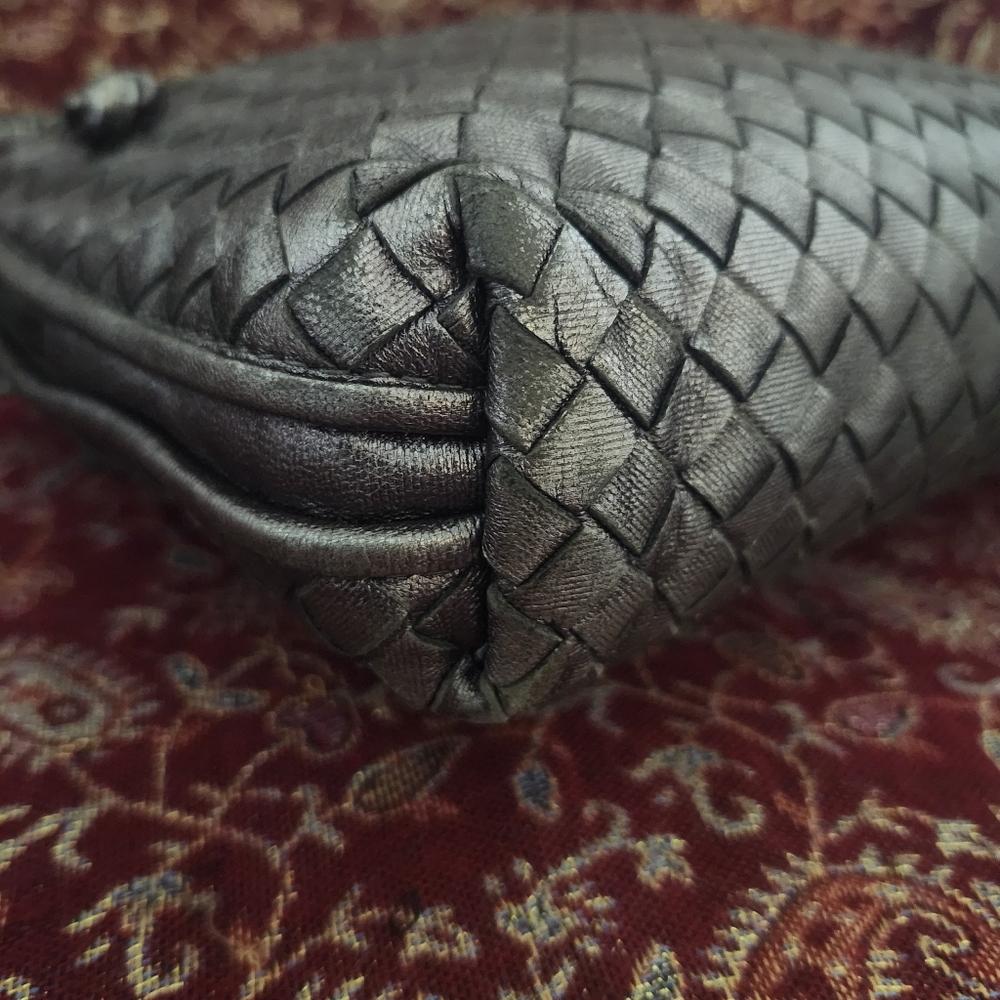 Bottega Veneta Nodini Gunmetal Silver Crossbody W/COA - Picture 13 of 16